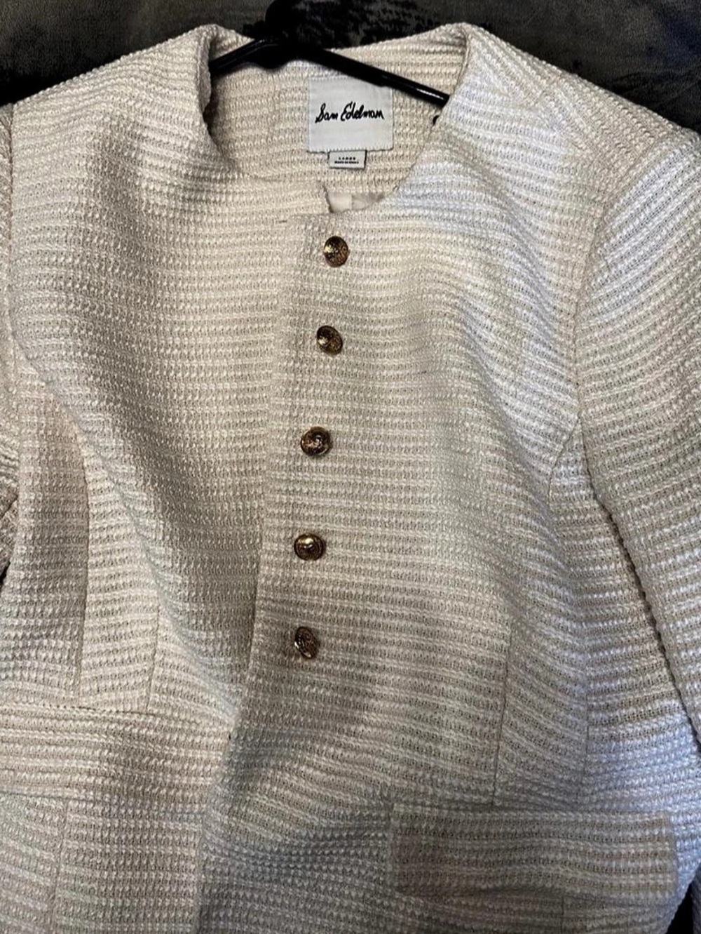 Sam Edelman Textured Button Front Sweater in Cream Like New
